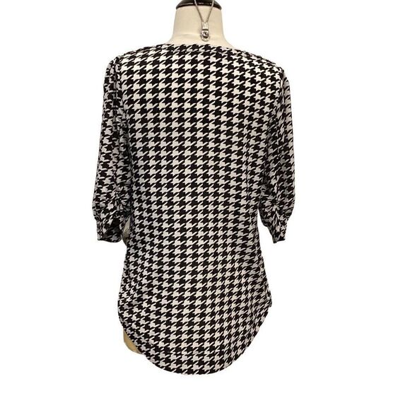41 Hawthorn Houndstooth Blouse Black White Small - Picture 2 of 13